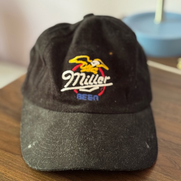 Miller Black Embroidered Baseball Hat - Picture 1 of 3